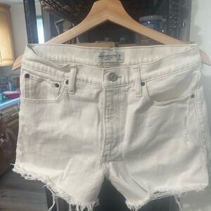 Abercrombie white jean shorts